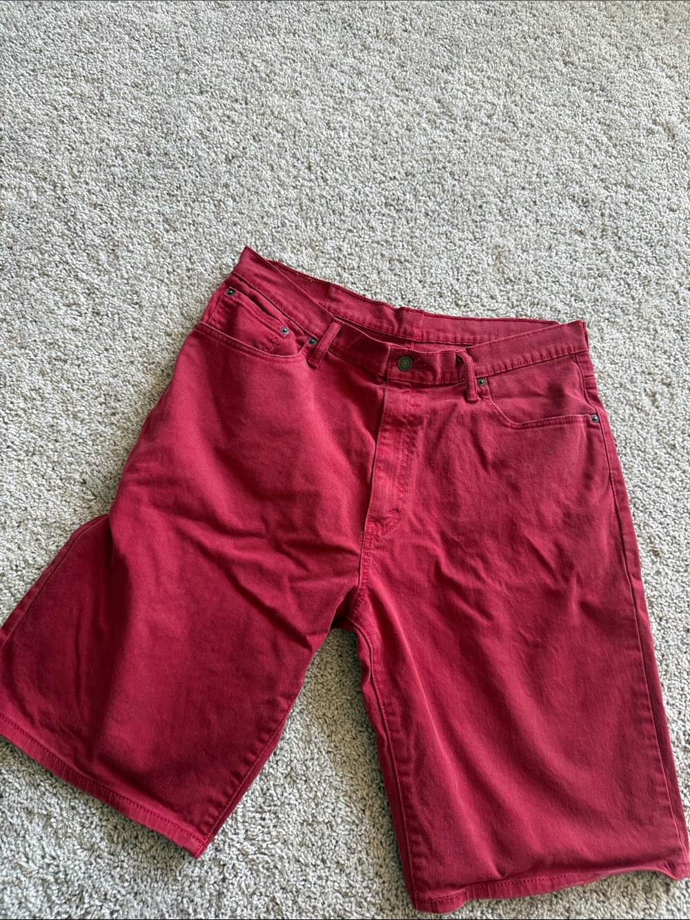 Levi’s Men's Red Denim Shorts Size 36